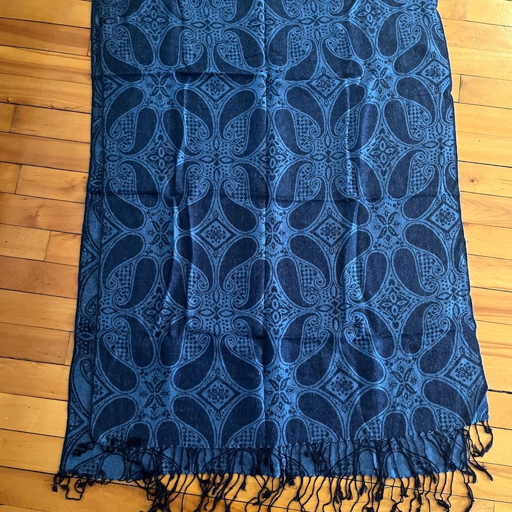 Blue Patterned Women’s Swim Cover-Up Shawl